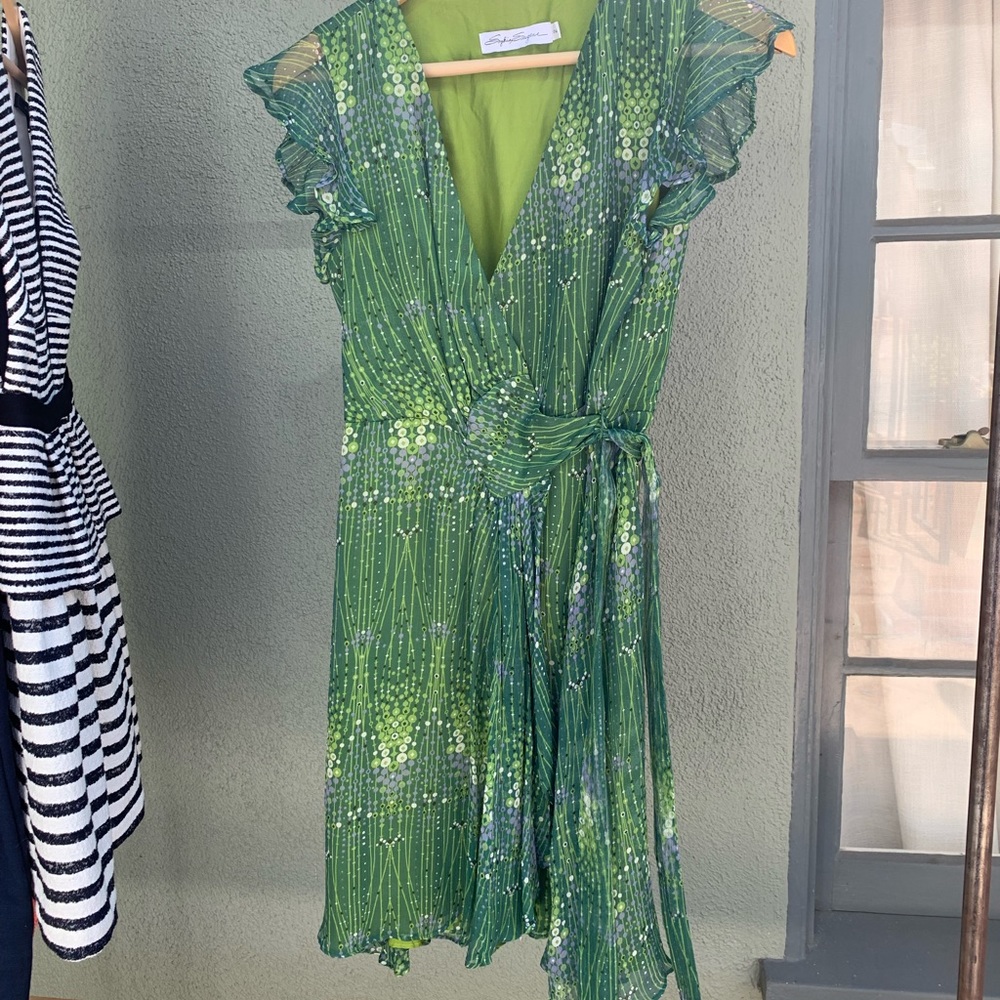 Green Sophia Eugene wrap dress